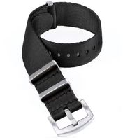 22mm Nato Textil Uhren-Armband schwarz, Nylon, Top-Qualität