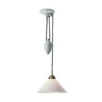 Porzellan Hängelampe  Berliner Messing-Lampe