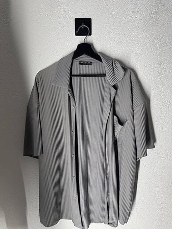 Chemise grise plissée MENNACE taille L