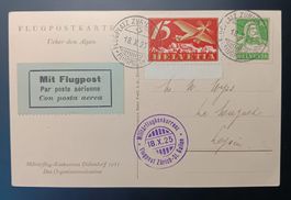 FLUGPOSTKARTE MILITÄRFLUG NACH LEYSIN 1925