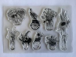 Clear Stamp Blumen fleurs Silikon Stempel Silikonstempel