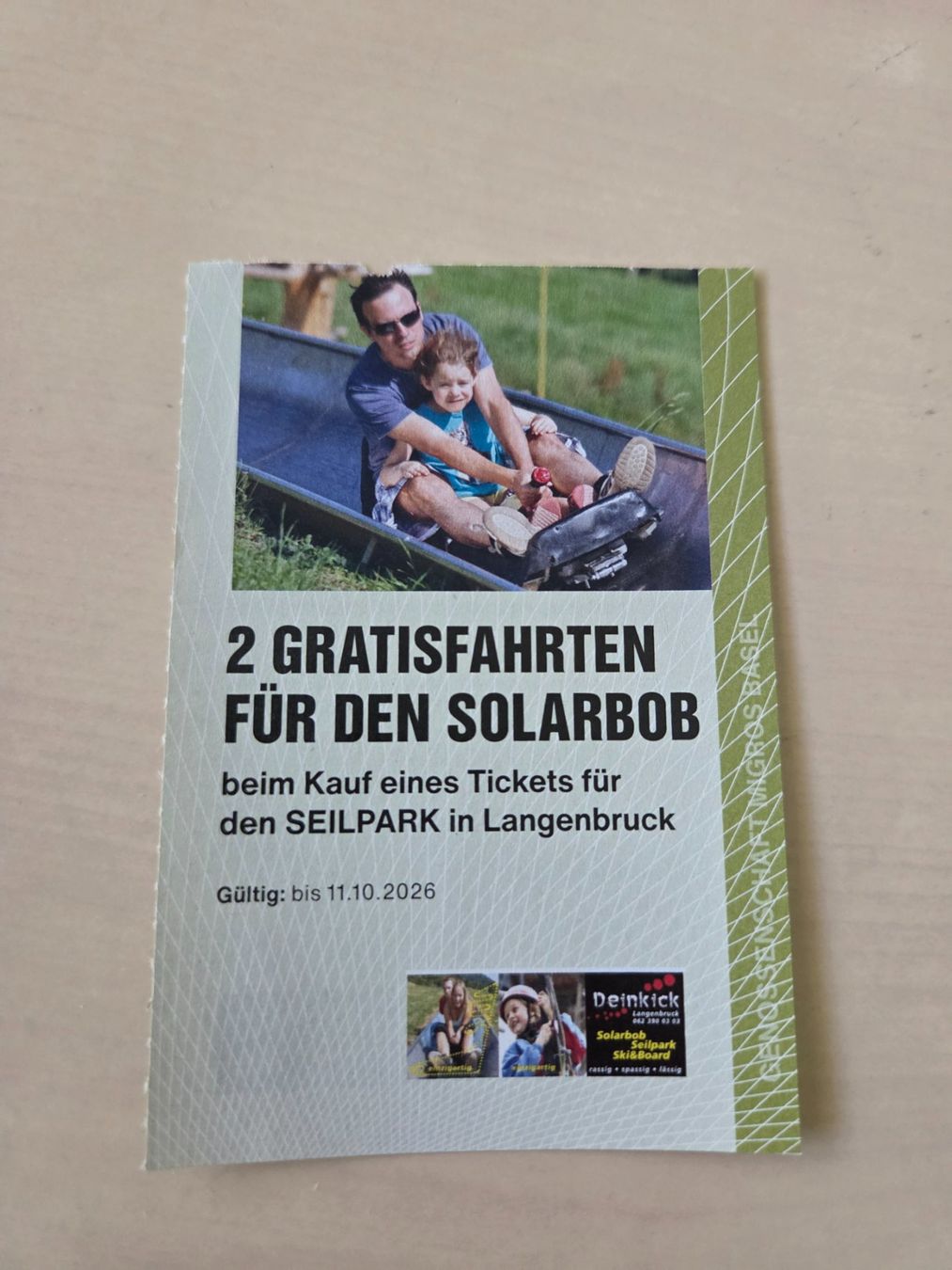 Buoni: Gratisfahrten Solarbob Langenbruck – Usato da Liestal venduto da ITOlio