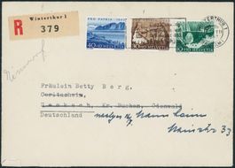 1953 - Pro Patria - Brief - BFr - nach D BW