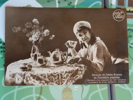 Photo Werbe AK Services de Tables Suisses en Porcelaine 1920