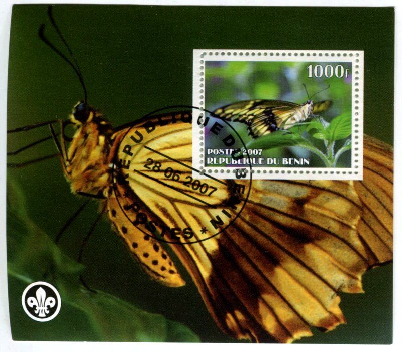 Alle Briefmarken: Block "Schmetterlinge". Benin. – Neu und originalverpackt aus Basel von Butsch5