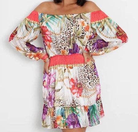 Robe courte GUESS imprimé floral léopard taille M