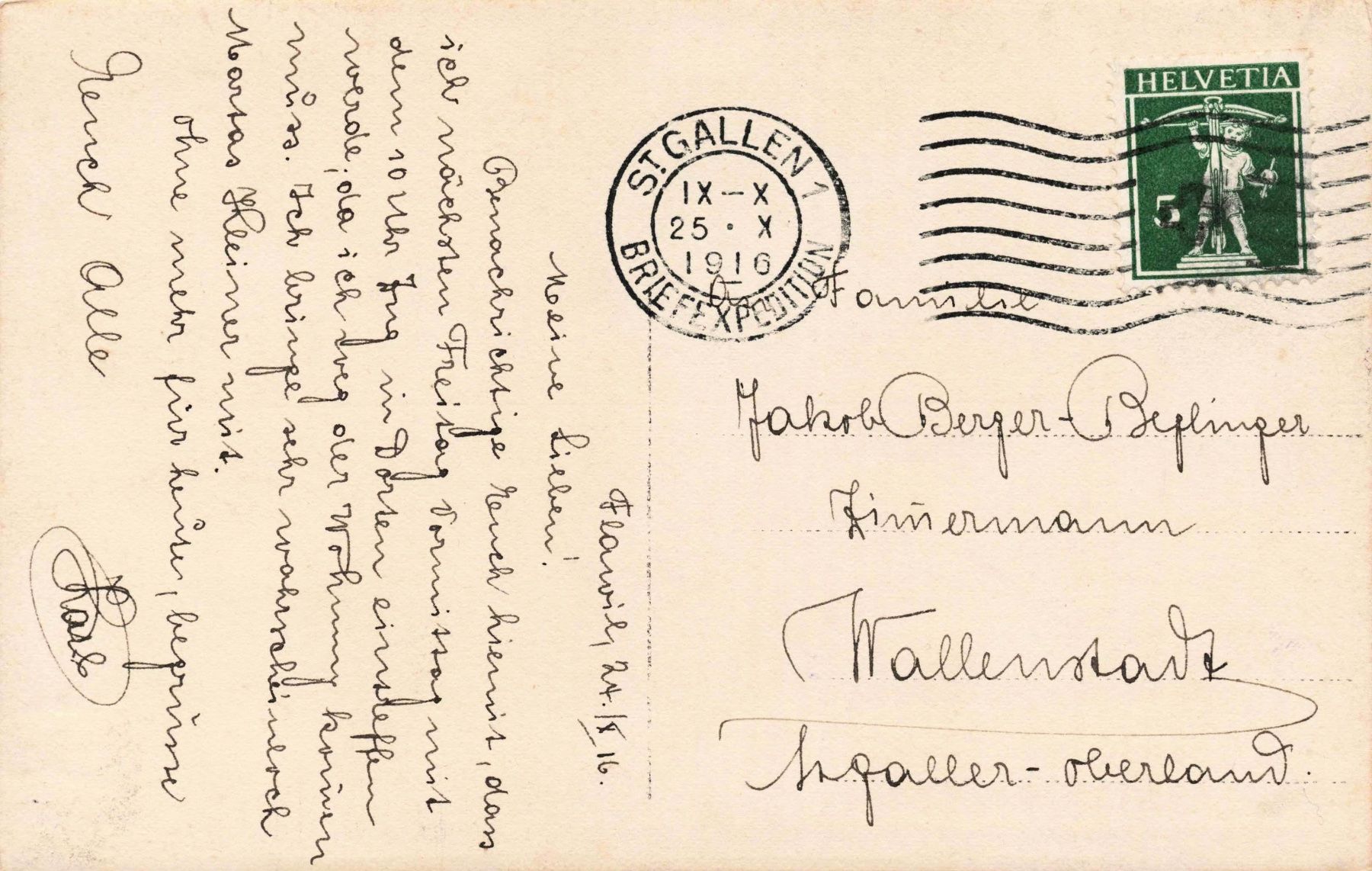 Cartoline postali: St. Gallen – Usato da Biasca venduto da Blenio71 1