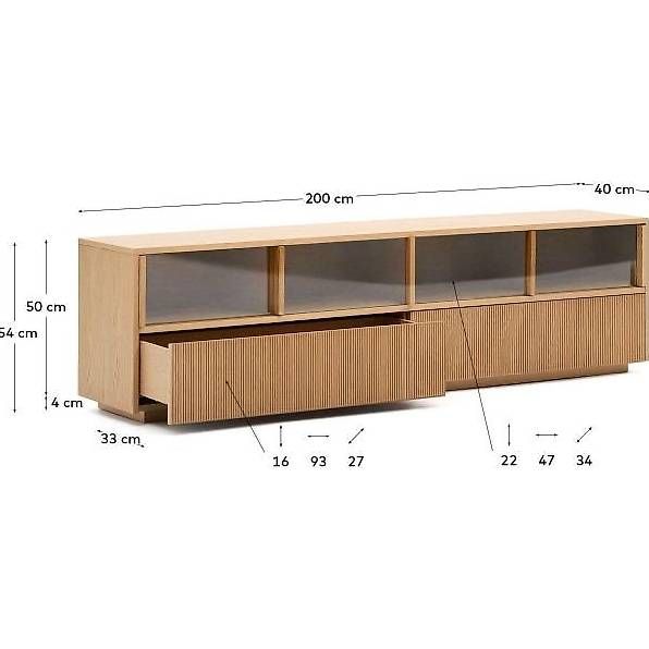Mobili TV: TV Möbel Helvine Eichenholzfurnier gehärtetes Glas – Nuovo (secondo la descrizione) da Zollikofen venduto da uniqueroom 6