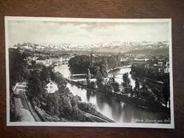 ZÜRICH - Limmat und Sihl - Ansichtskarte 1938