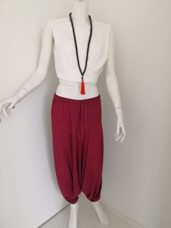 🤩3 STK: BOHO-CHIC YOGA-HOSE BORDEAUX & HAUSSCHUHE & D&G P.