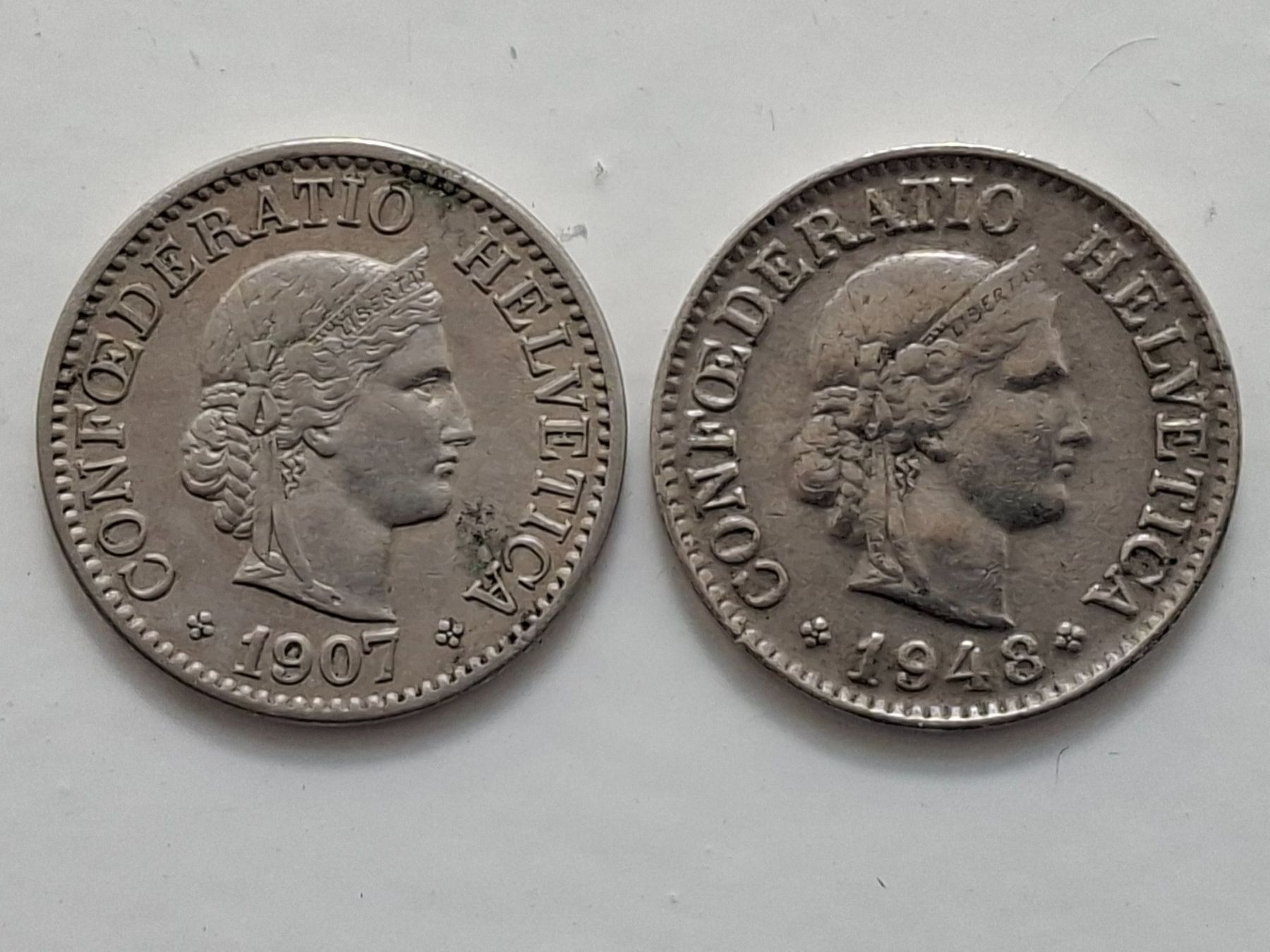Alle Münzen: 10 Rappen (1907 & 1948) – Gebraucht aus Neuchâtel von Grandloupblanc