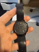Emporio Armani Herrenuhr Schwarz Leder Top Zustand!