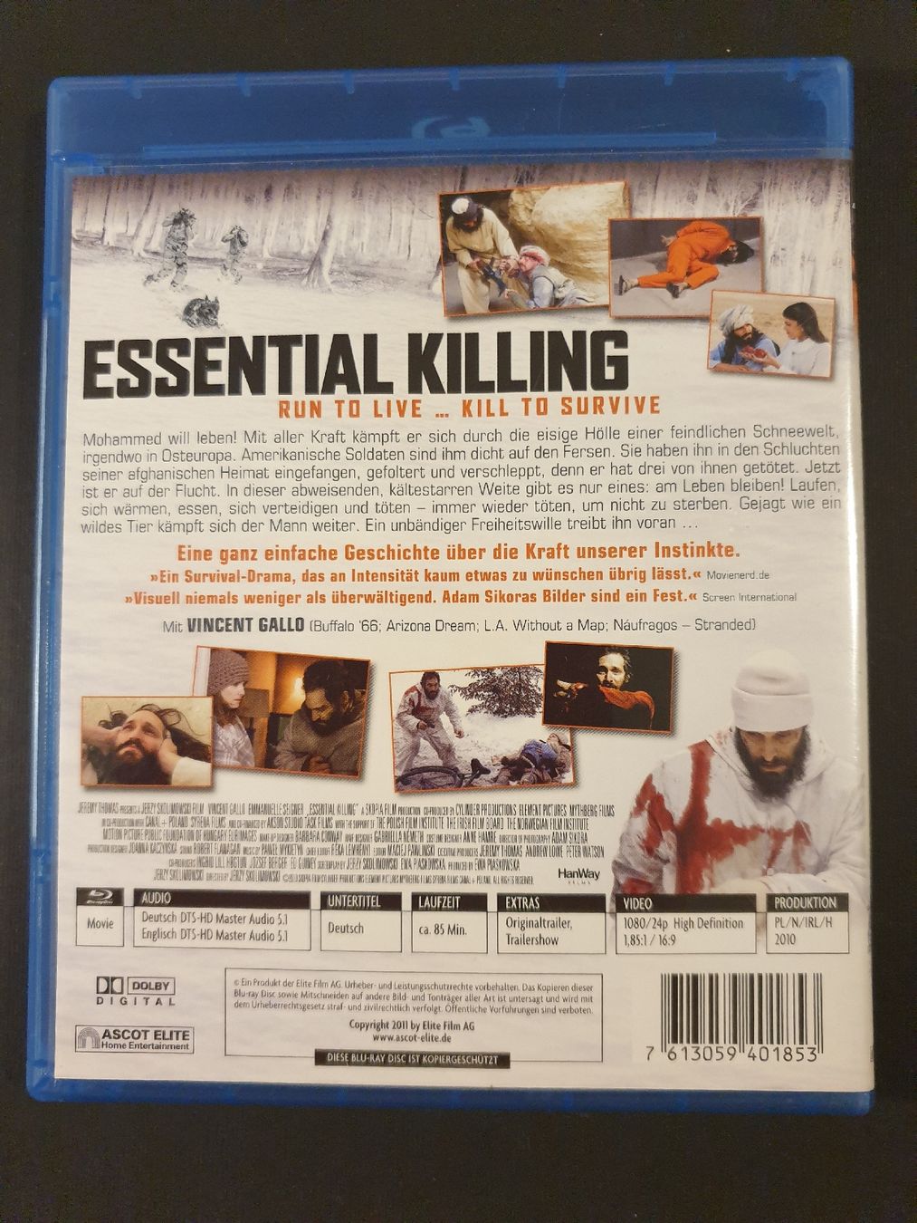 Tutti i DVDs: Essential Killing - Blu-ray, Thriller mit Vincent Gallo – Usato da Steffisburg venduto da Blue_bj5g 1