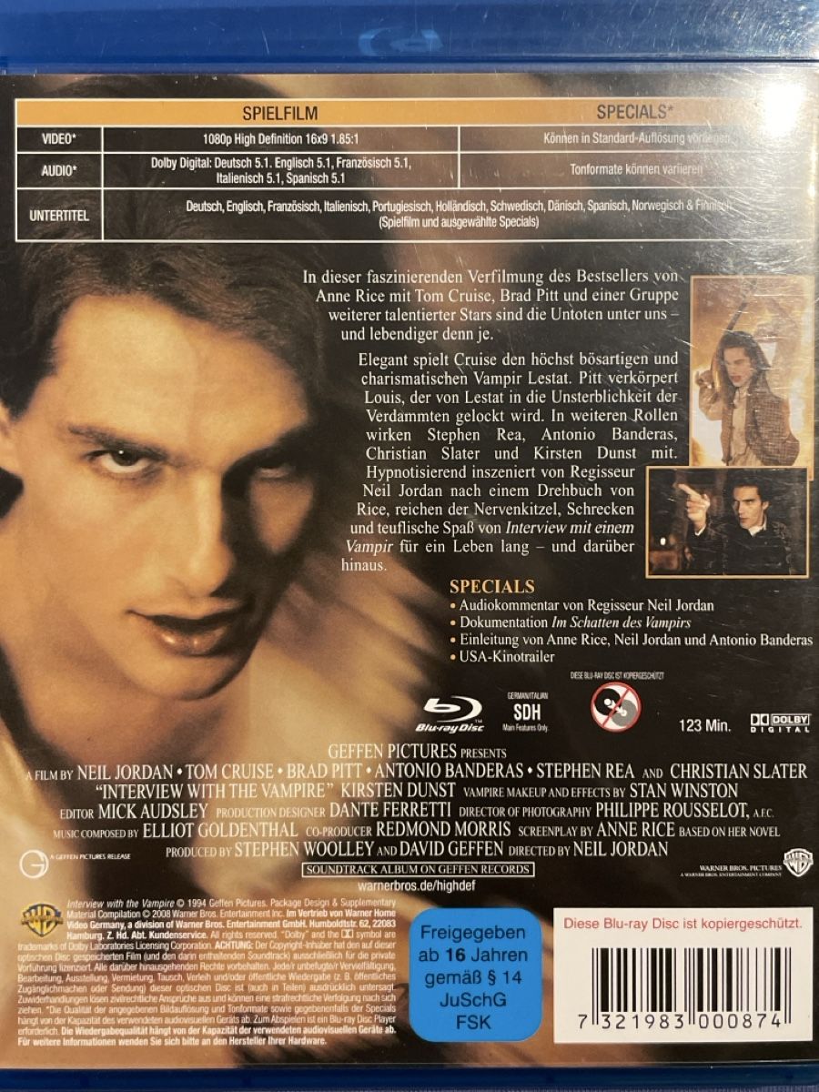 Tous les DVDs: Interview mit einem Vampir (1994) – D'occasion à Waldenburg par Gonzo8 1