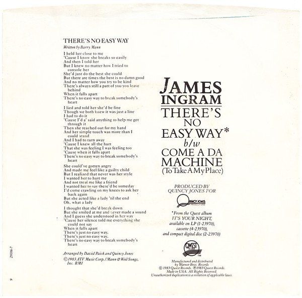 Vinyles: Ingram James:  There's No Easy Way 7" – D'occasion à Steinhausen par Vilivinili 1