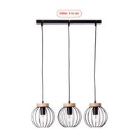 Brilliant Sorana Pendelleuchte 3-flammig 116 cm – schwarz /