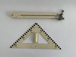 Wandtafel-Zeichenset Geodreieck und Zirkel