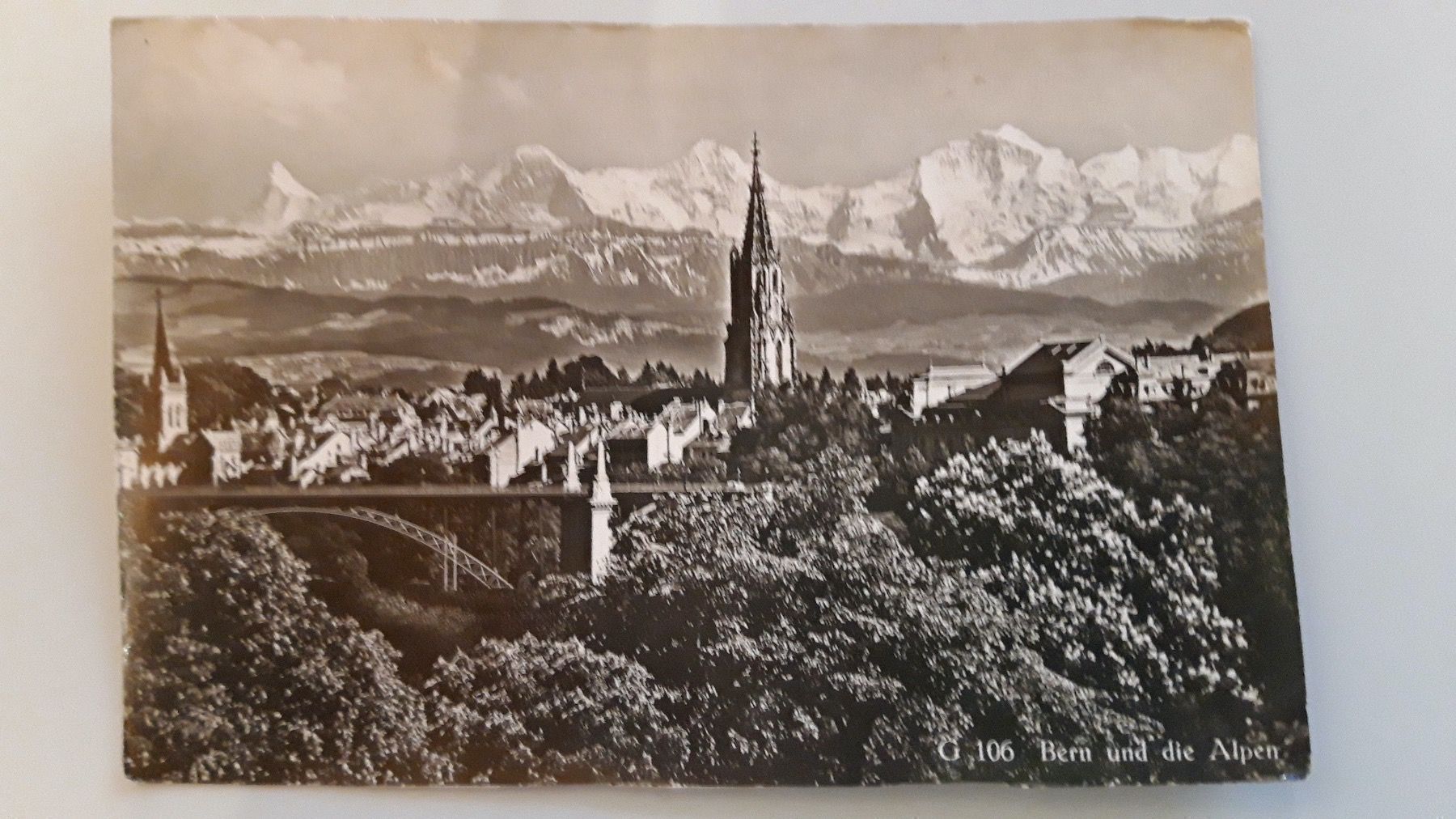 Ansichtskarten: Bern und die Alpen – Gebraucht aus Sargans von nicsam1815