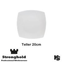Eckige Gastro- Teller 20 cm, Porzellan