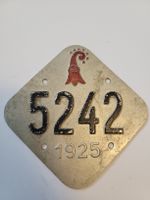 Altes Veloschild Velonummer Baselland BL 1925 - Rarität