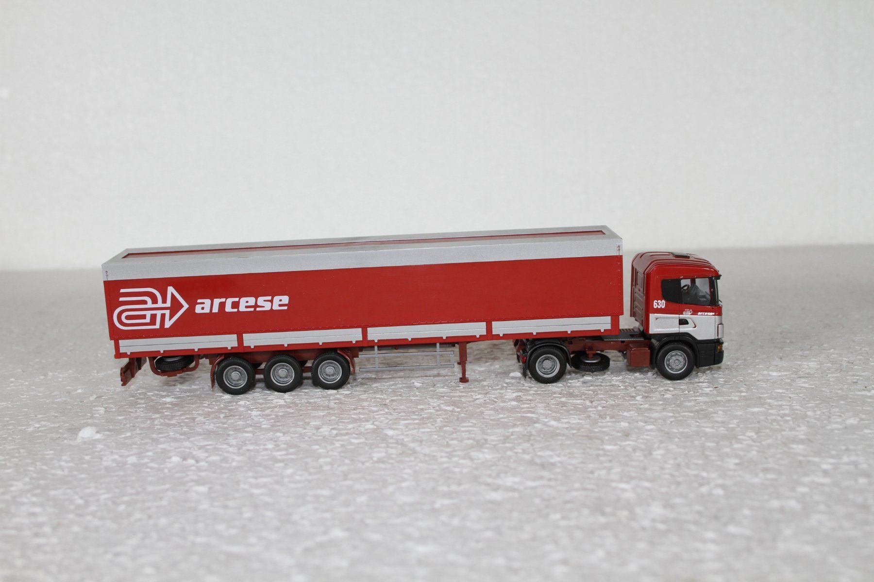 Herpa Modellini d'auto: Herpa Scania Sattelzug 630 arcese – Usato da Triesen venduto da cor_62ts 1