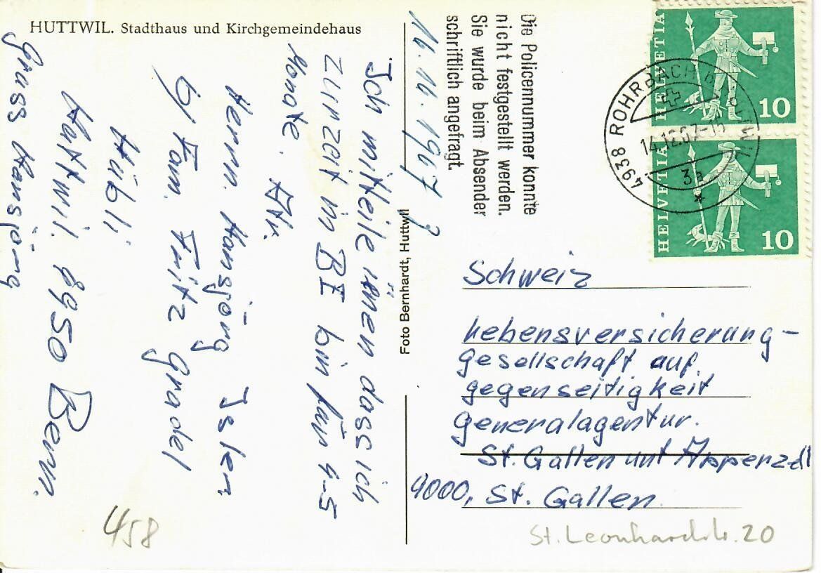 Cartoline postali: Huttwil Stadthaus – Usato da Hochdorf venduto da Ziegel-16 1