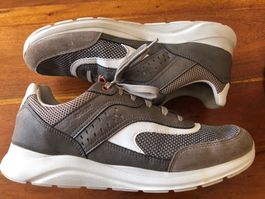 GEOX HALBSCHUHE, GR. 44, ERDFARBEN-WEISS, BEQUEM, CASUAL