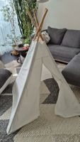 Kinder Spielzelt Tipi weiss Holzgestell
