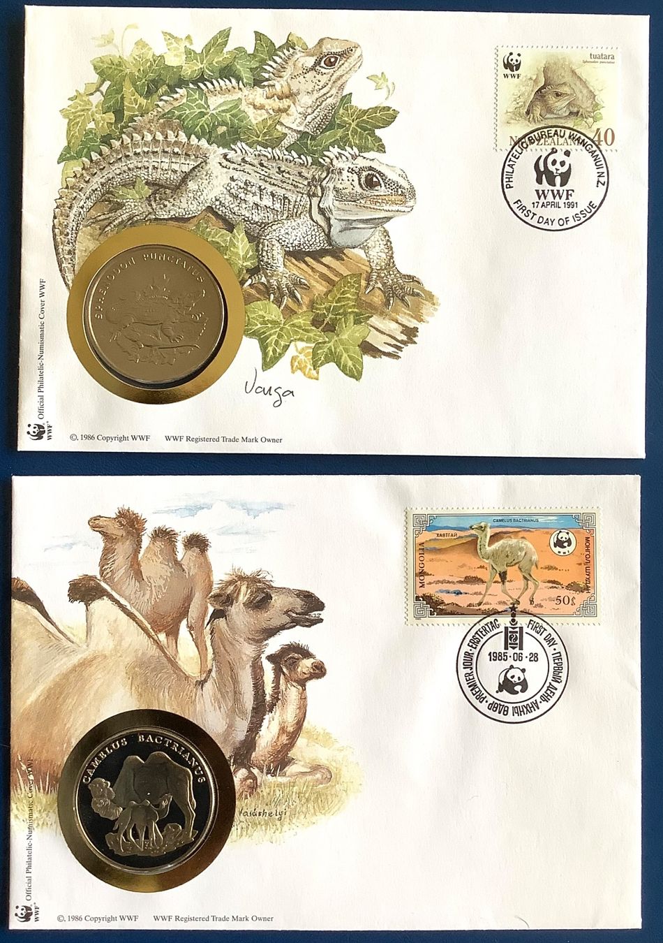 Alle Münzen: 1985  - 1991 / WWF / 2 Stk. Numisbrief – Neu (gemäss Beschreibung) aus Liestal von Skunk02