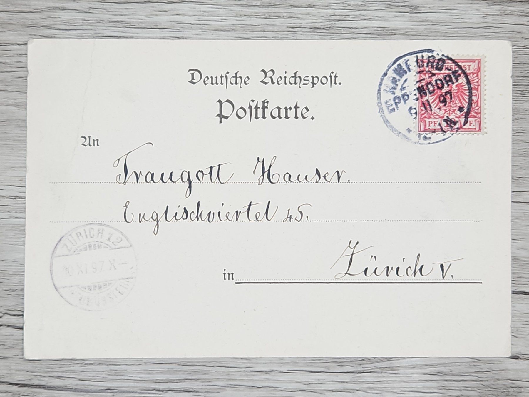 Tutti i francobolli: CL16 Carte Postale + Timbre Allemagne 1897 – Usato da Cousset venduto da Patrick_Collections 1