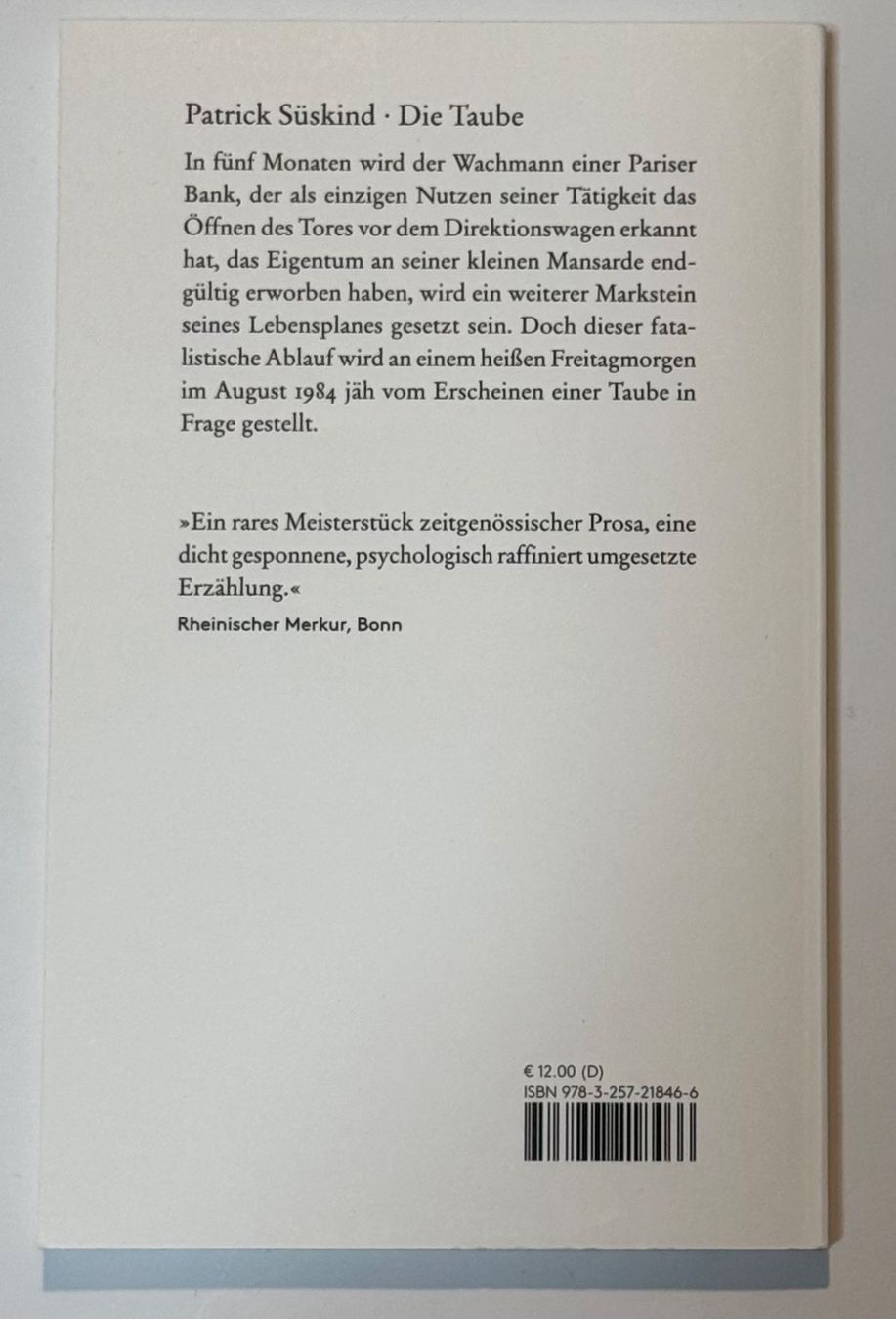 Bücher: Die Taube | Patrick Süskind – Gebraucht aus Rapperswil SG von Maria_________ 1