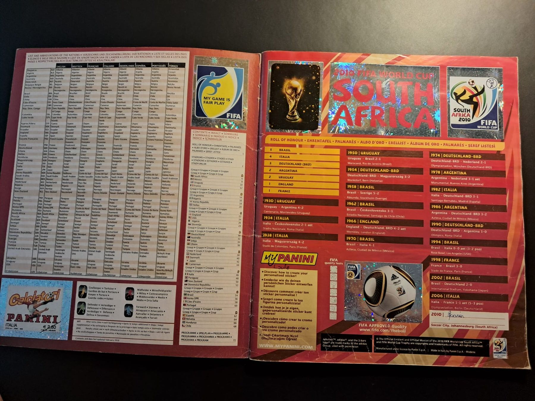 Panini Album: Panini WORLD CUP 2010 Album komplett – Usato da Muttenz venduto da lou_9zpz 1