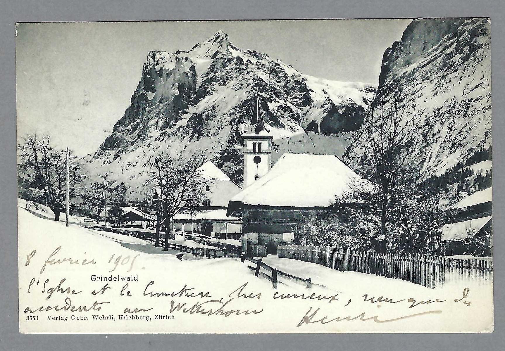 Cartoline postali: 1905, GRINDELWALD IM SCHNEE – Usato da Pura venduto da ulisse1957