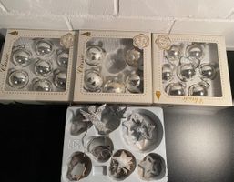 Weihnachtsschmuck Set Glas silber & Ton gebraucht