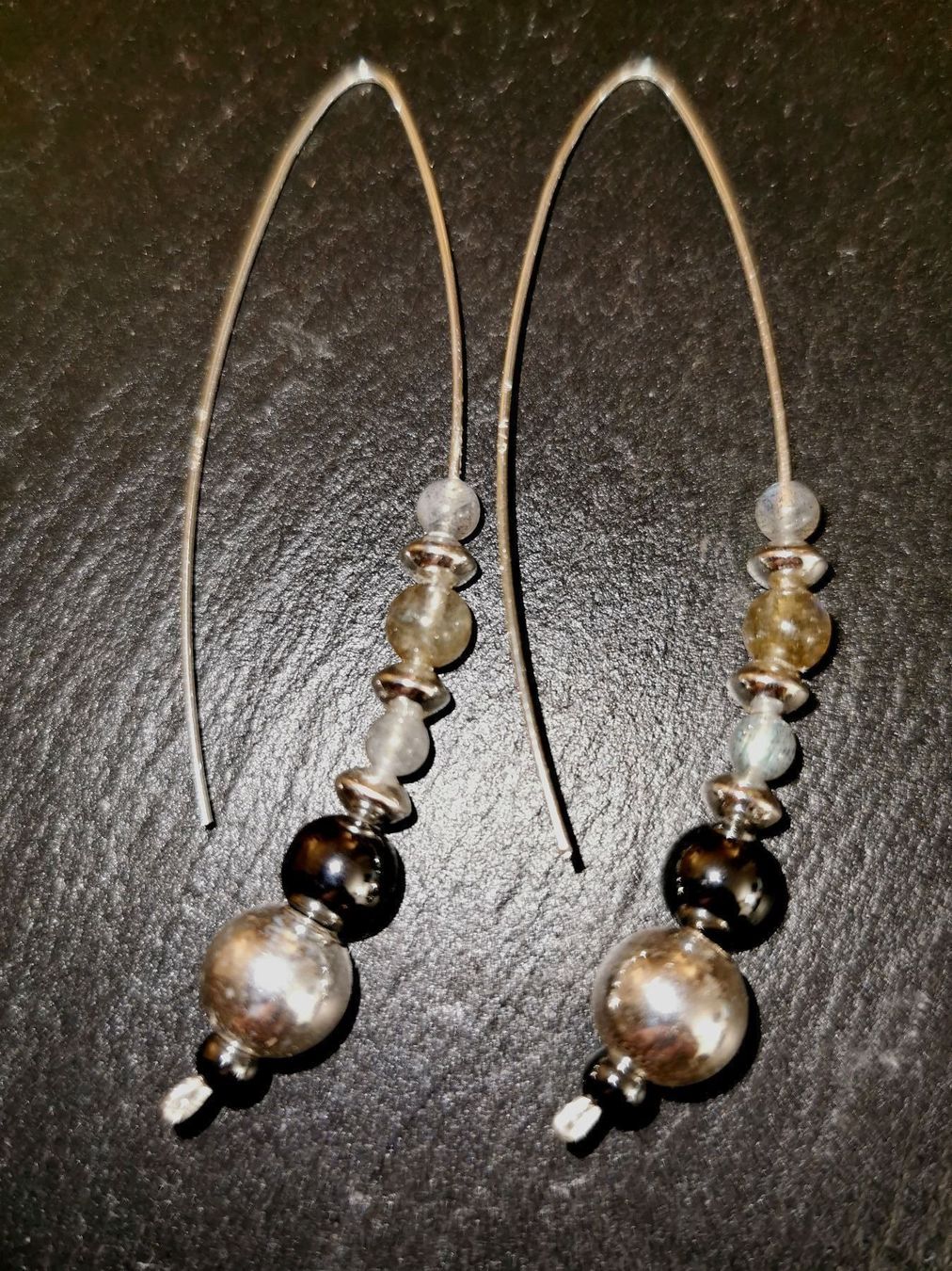 Ohrringe & -stecker: Boucles d'oreilles Ag 925 et Labradorite – Neu und originalverpackt aus Veyrier von Leilazizou 3