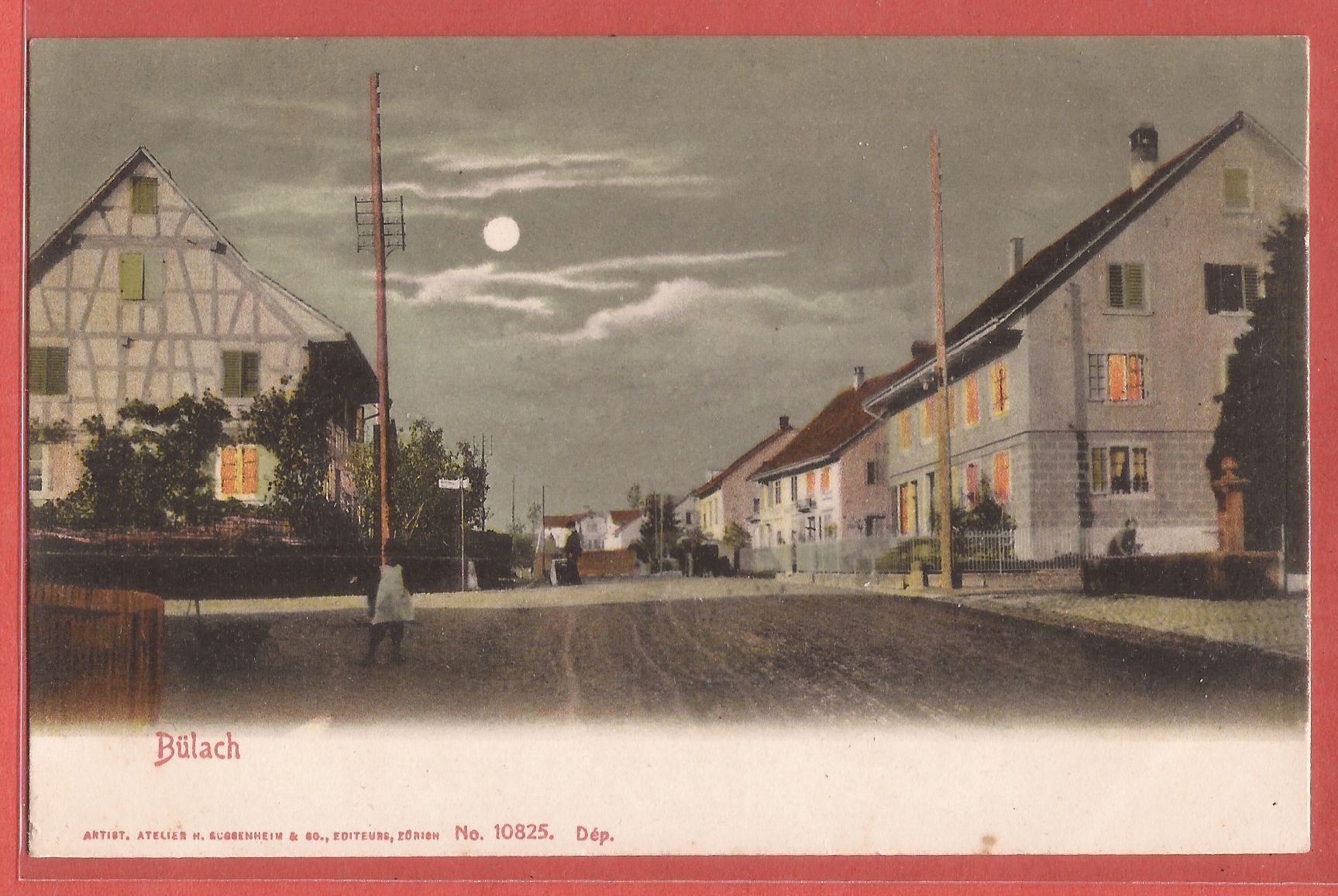Cartoline postali: Bülach - Mondschein-Karte 1912 – Usato da Fislisbach venduto da Porano
