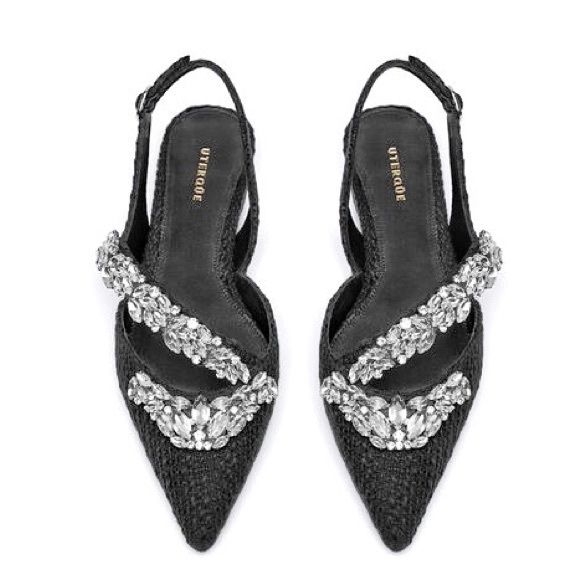 New Jewelled sandals ballerina shoes Uterque 38 (Neu (gemäss