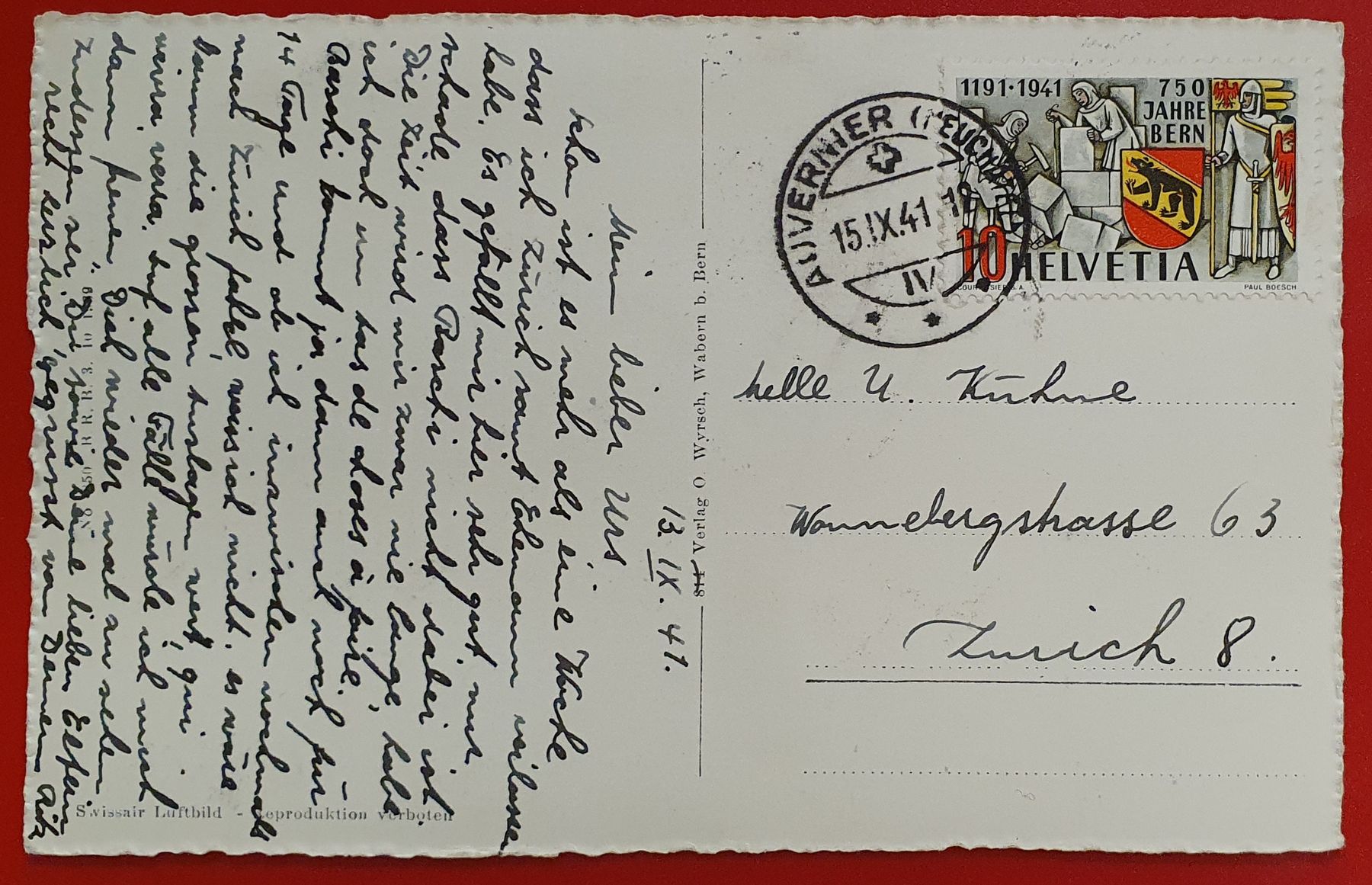 Cartoline postali: Flugaufnahme Auvernier 1941 – Usato da Kreuzlingen venduto da Rschweiz1 1