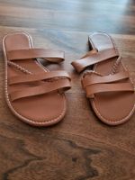 Leder Sandalen Flechtdetails Gr. 40 Braun