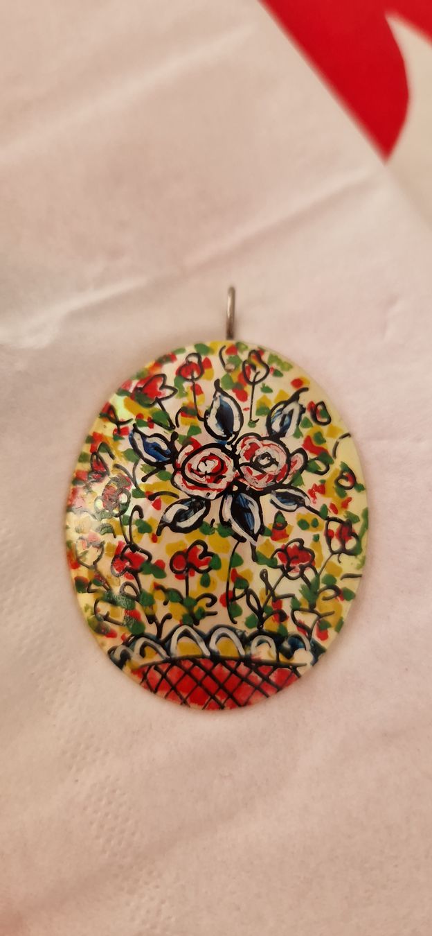 Ciondoli: Pendentif peint sur nacre – Usato da Münchenbuchsee venduto da capa2014