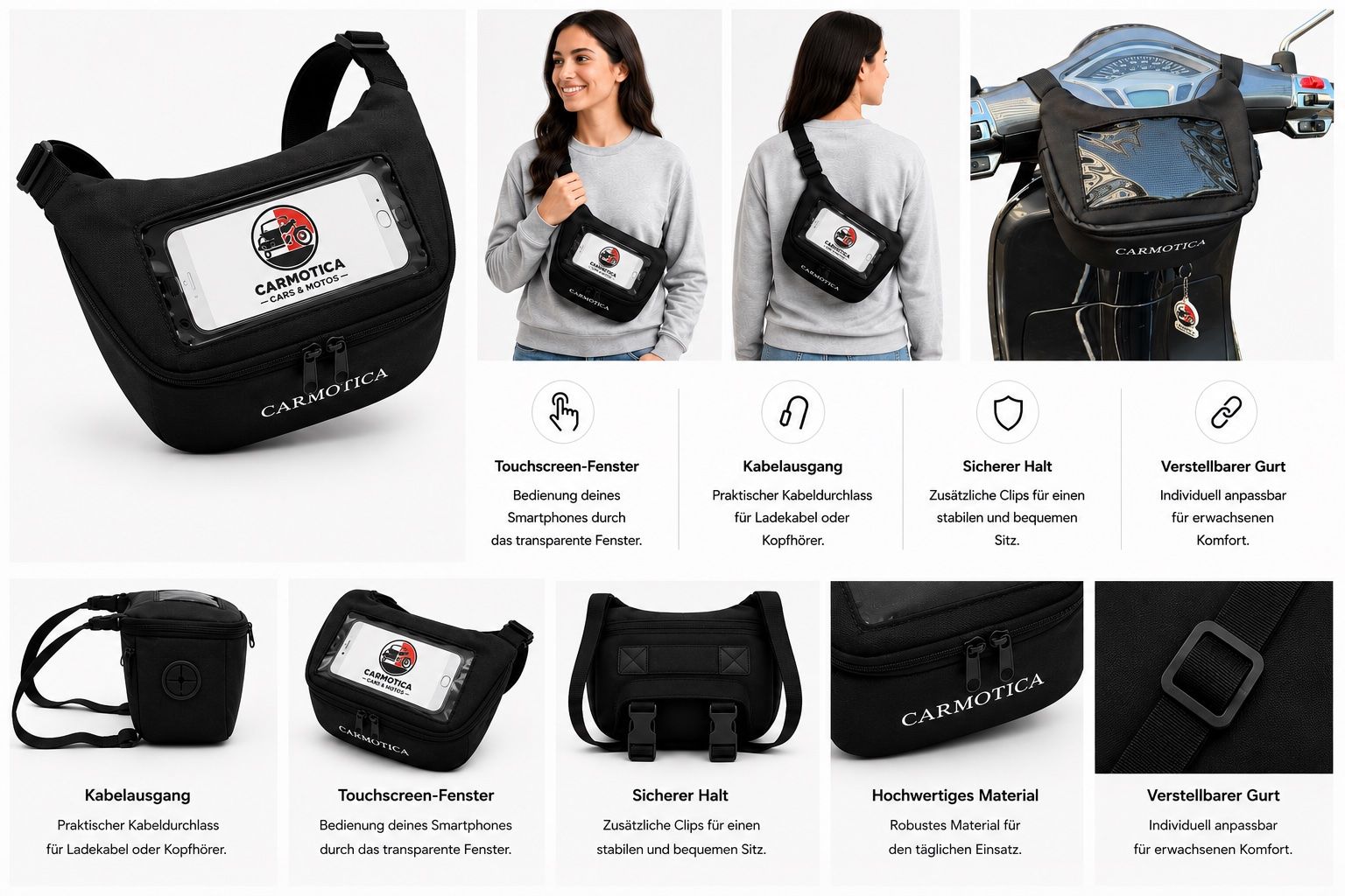 Sacs: Motorrad- & Crossbody-Tasche mit Touchscreen-Fenster – D'occasion à Schlieren par carmotica 5