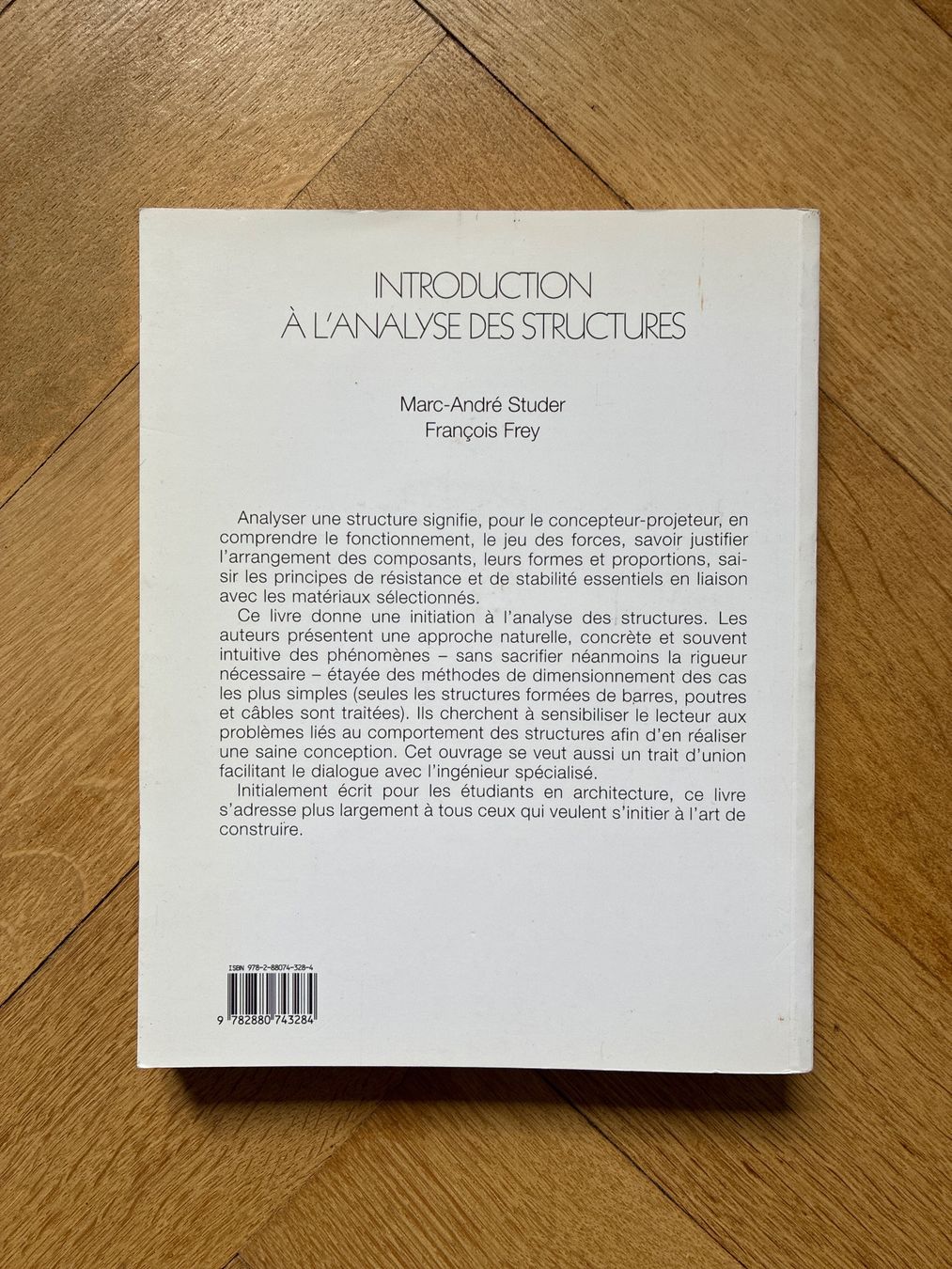 Libri: Introduction à l'analyse des structures, Studer/Frey – Usato da Genève venduto da beh_d27l 1