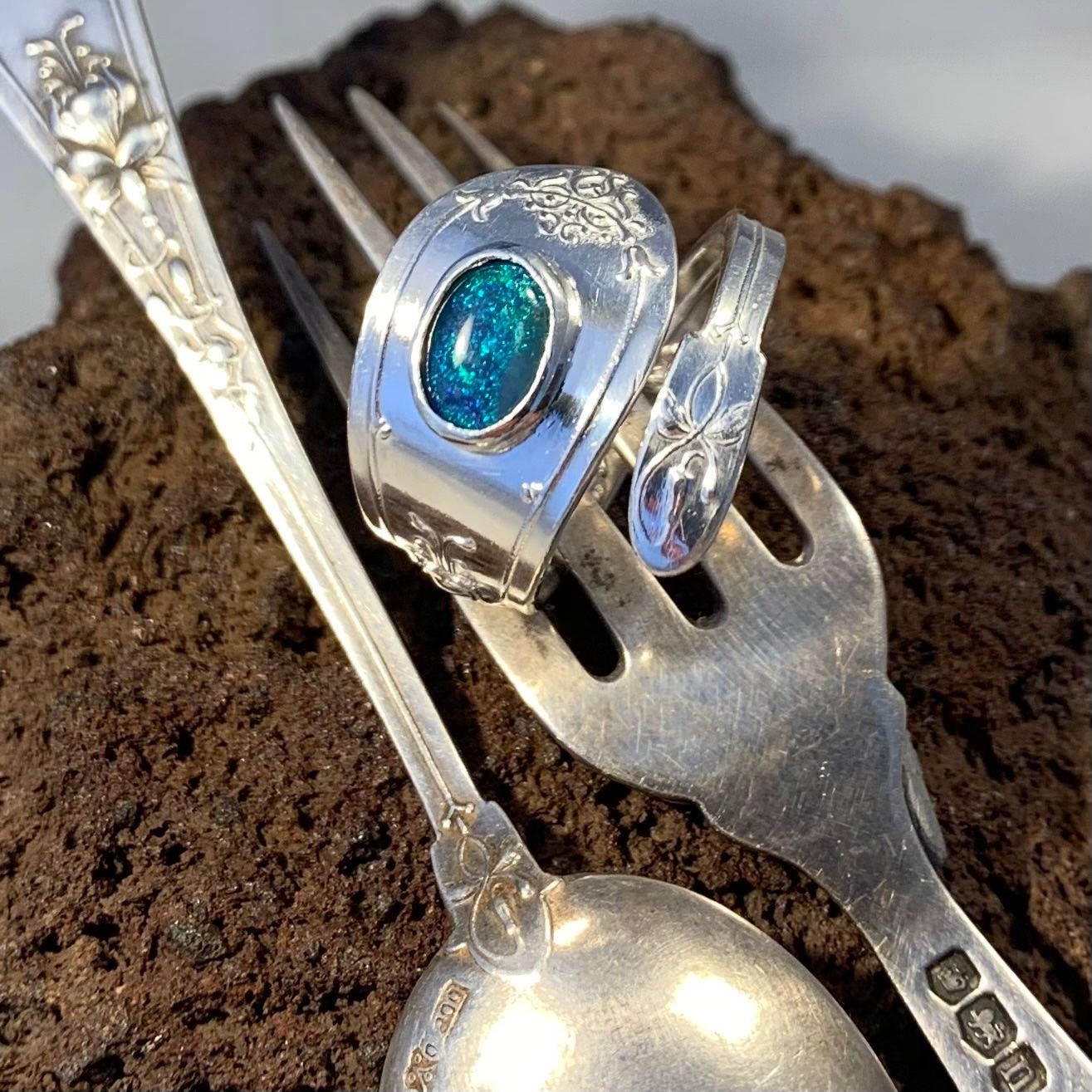 Anelli: Silberring Blumiger Opal Gr.59 – Nuovo (secondo la descrizione) da Thun venduto da Svonskj 4