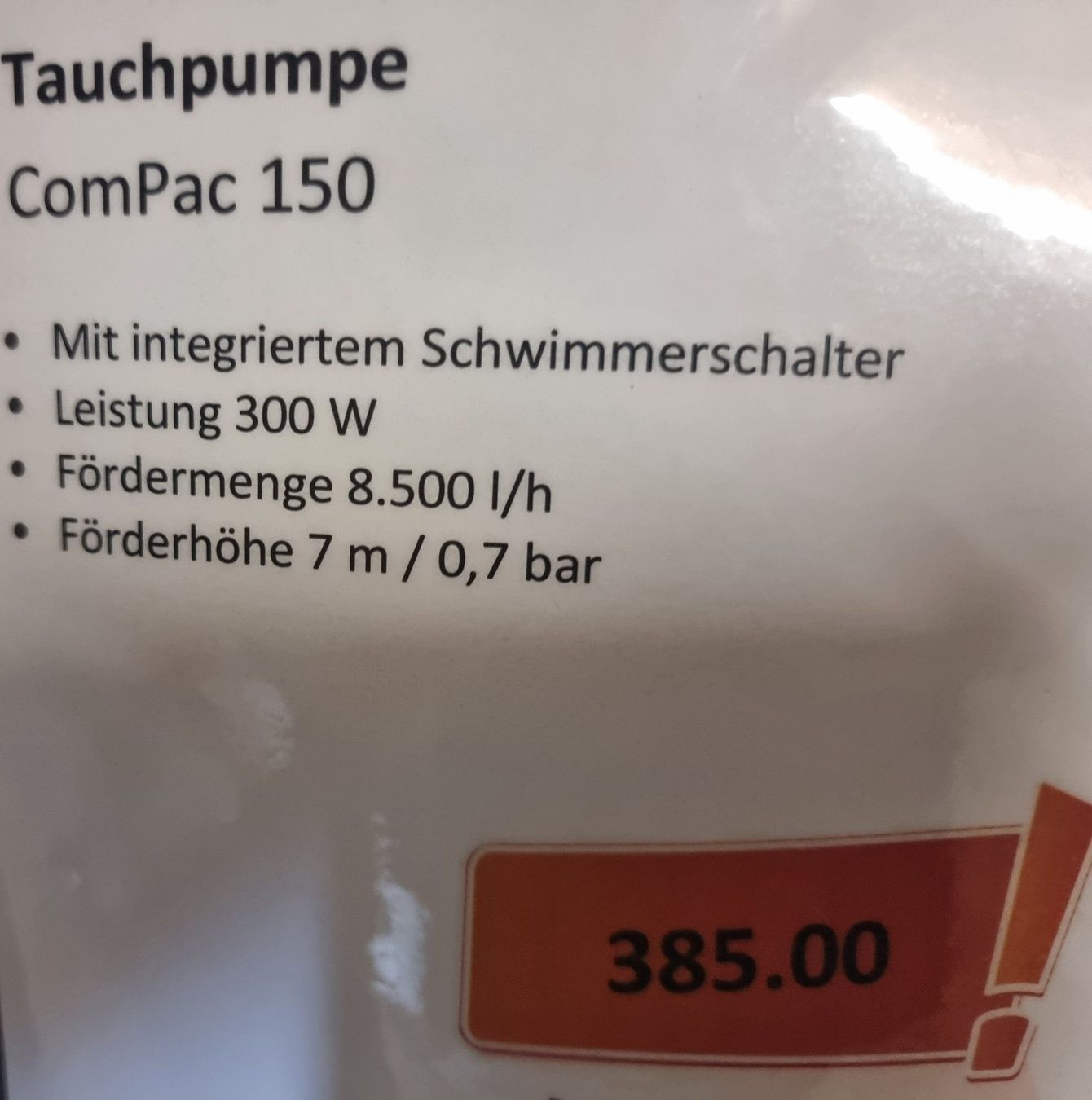 Pompe & Parti di ricambio: Tauchpumpe ComPac 150 – Nuovo e nell'imballaggio originale da Ermenswil venduto da Walkest 1