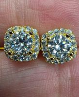 Boucles d'oreille argent avec diamants moissanite de 1 ct