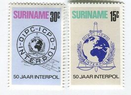 Briefmarken "Interpol". Suriname.
