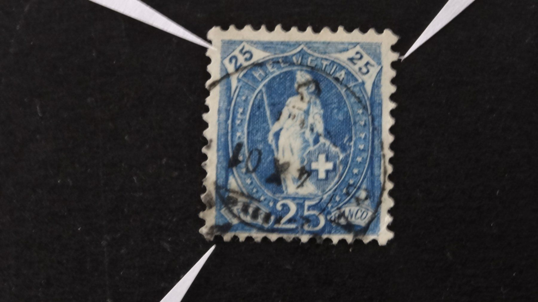 Tutti i francobolli: Haarlinie diagonal + durch 25 links oben SBK 73D  4 – Usato da Anwil venduto da C-DAIHA