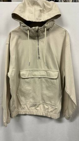 Jacke Hoodie mit Kapuze Kanguru Übergangsjacke beige Gr. M