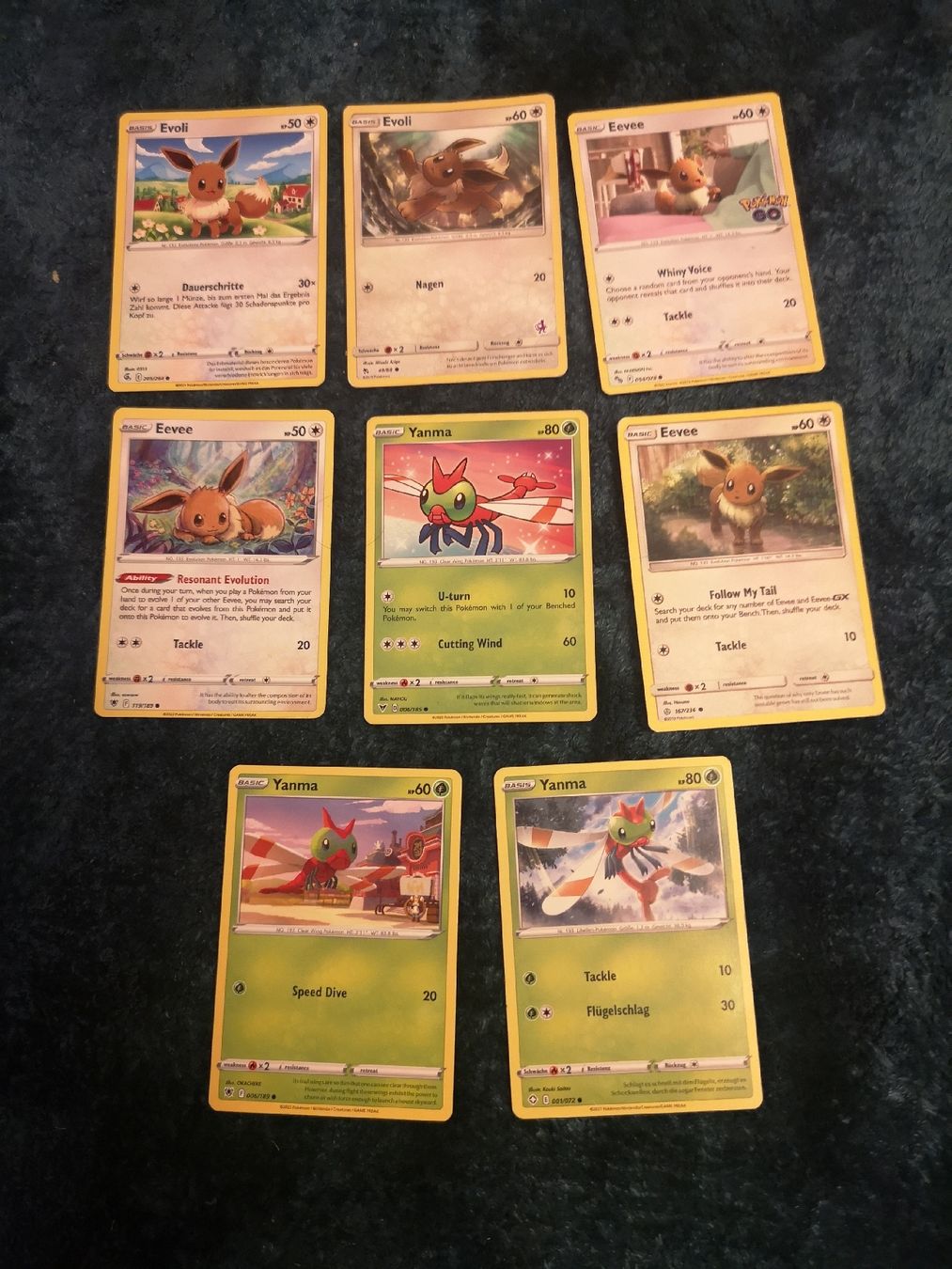 Pokémon Carte collezionabili: Evoli + Yanma – Usato da Uster venduto da vtosevski