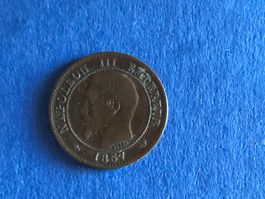 Münze Münzen Empire Francais Deux Centimes Napoleon III 1857